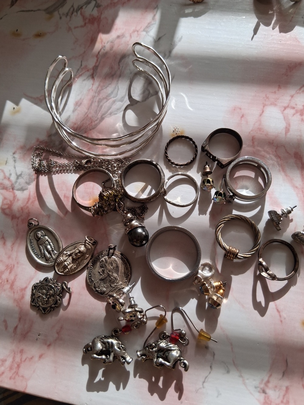 Source Unknown Silver-Tone Women's Ring & Charm Mix